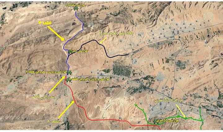 نقشه قطعه 8 آزاد راه شیراز اصفهان 