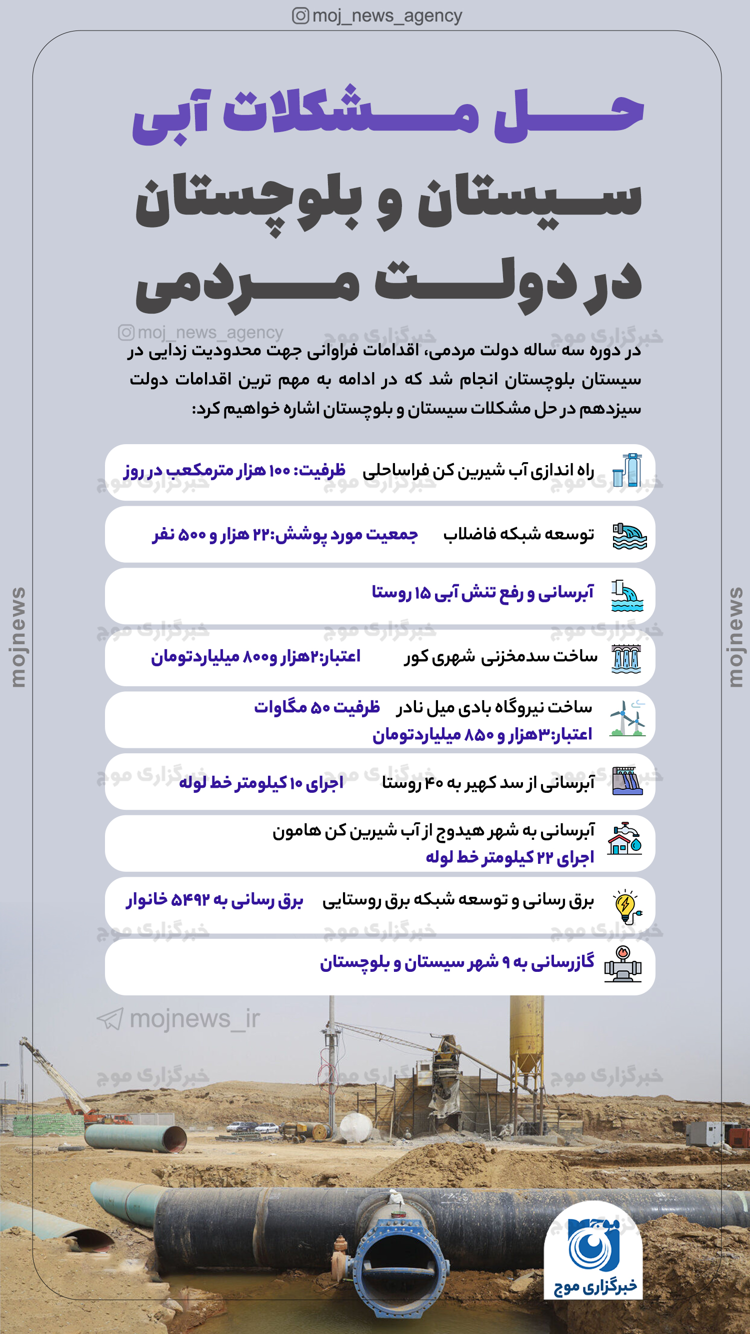 حل مشکلات آبی سیستان و بلوچستان در دولت مردمی موج