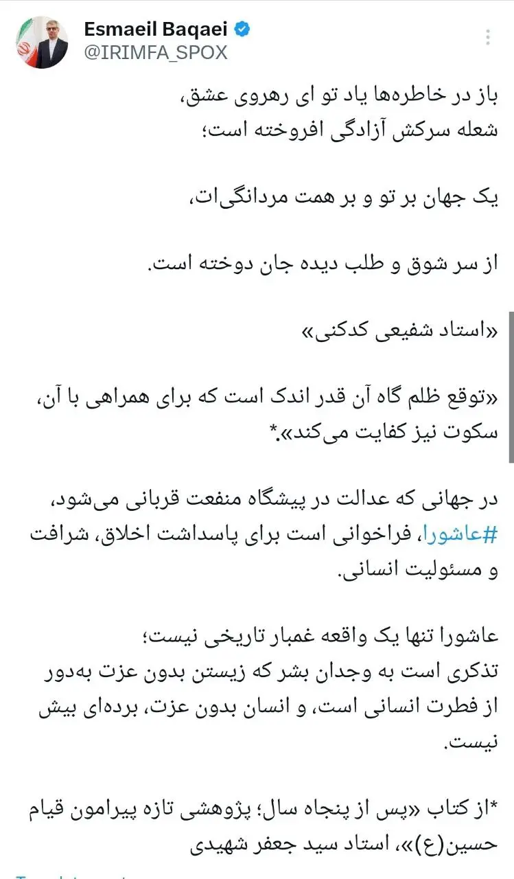 سخنگوی وزارت خارجه