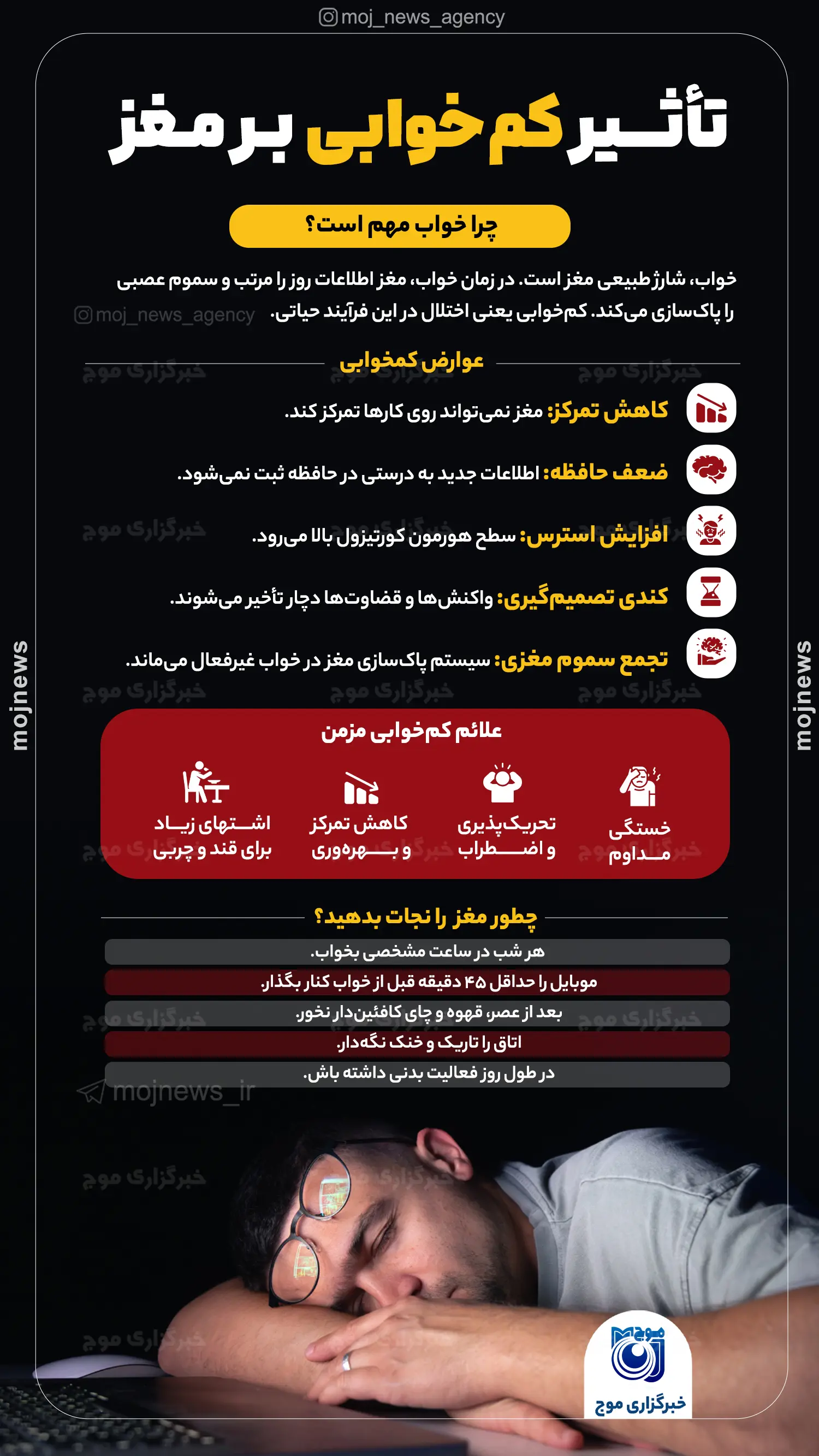 تأثیر کم‌خوابی بر مغز موج