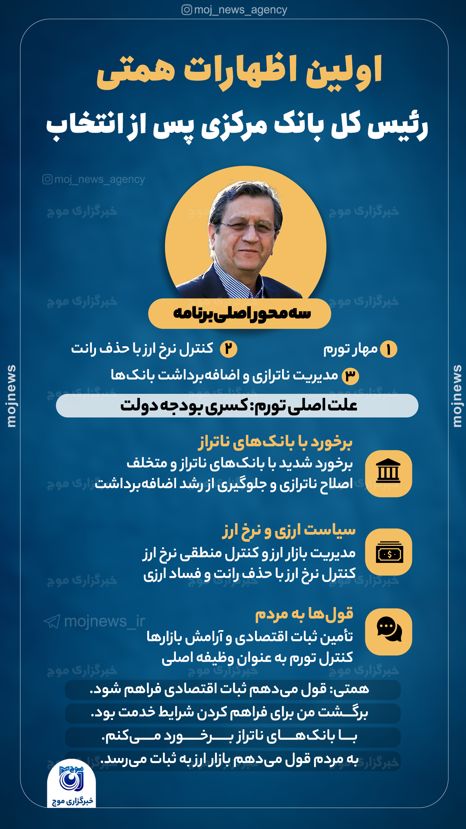 اولین اظهارات همتی، رئیس کل بانک مرکزی پس از انتخاب l_[