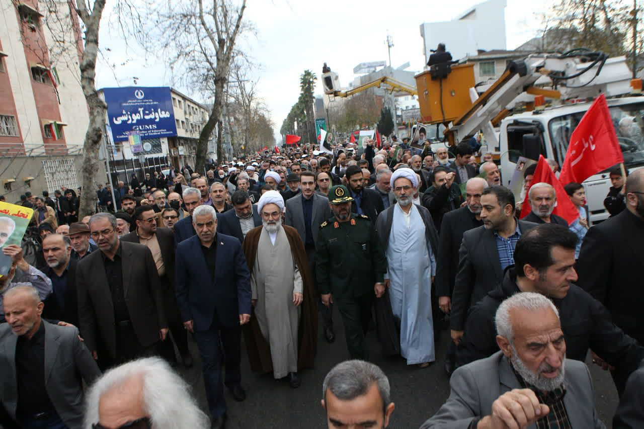 راهپیمایی مردم رشت در محکومیت جنایات تروریستی در کرمان