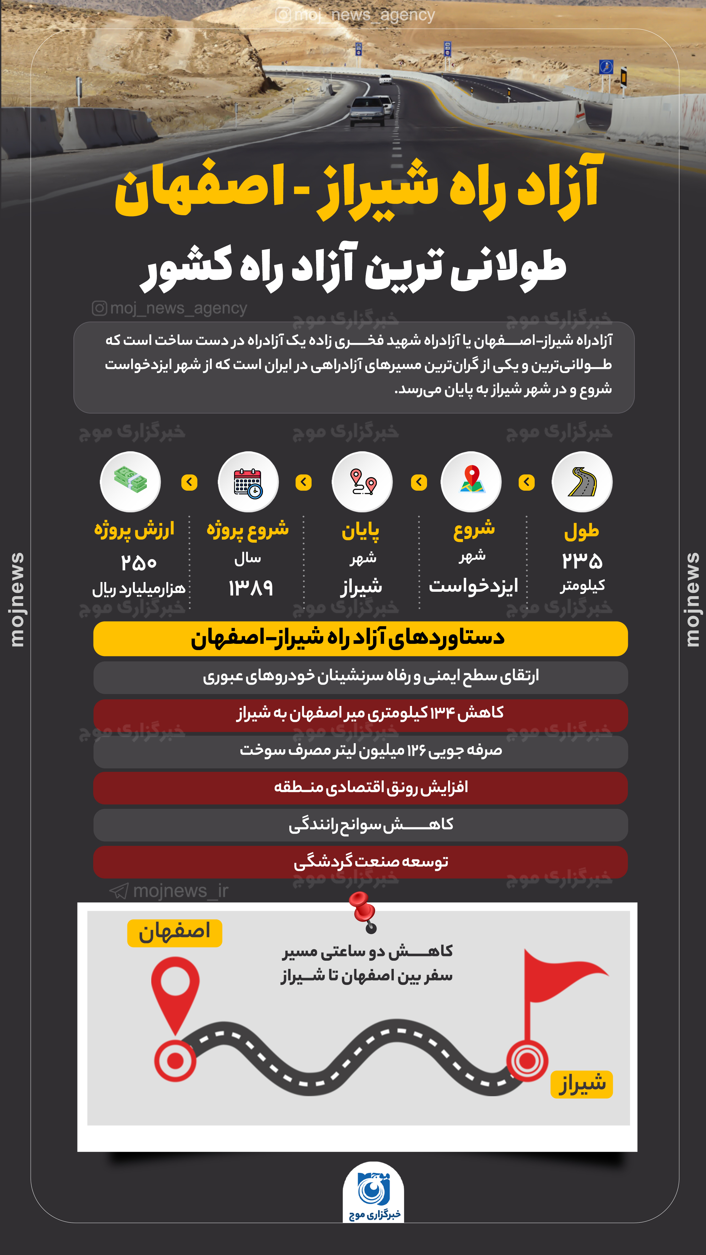 آزاد راه شیراز  - اصفهان موج