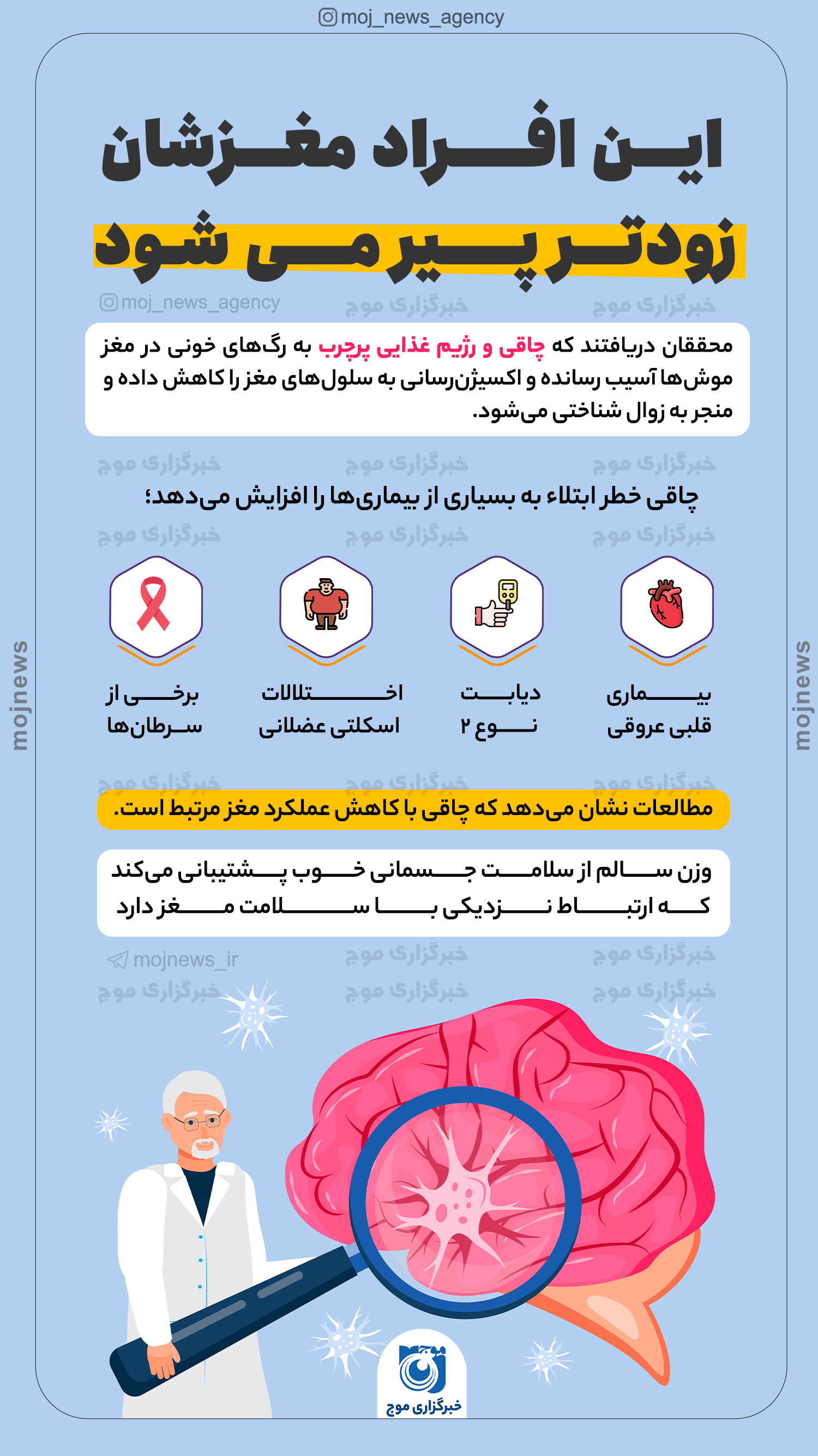 این افراد مغزشان زودتر پیر می شود موج