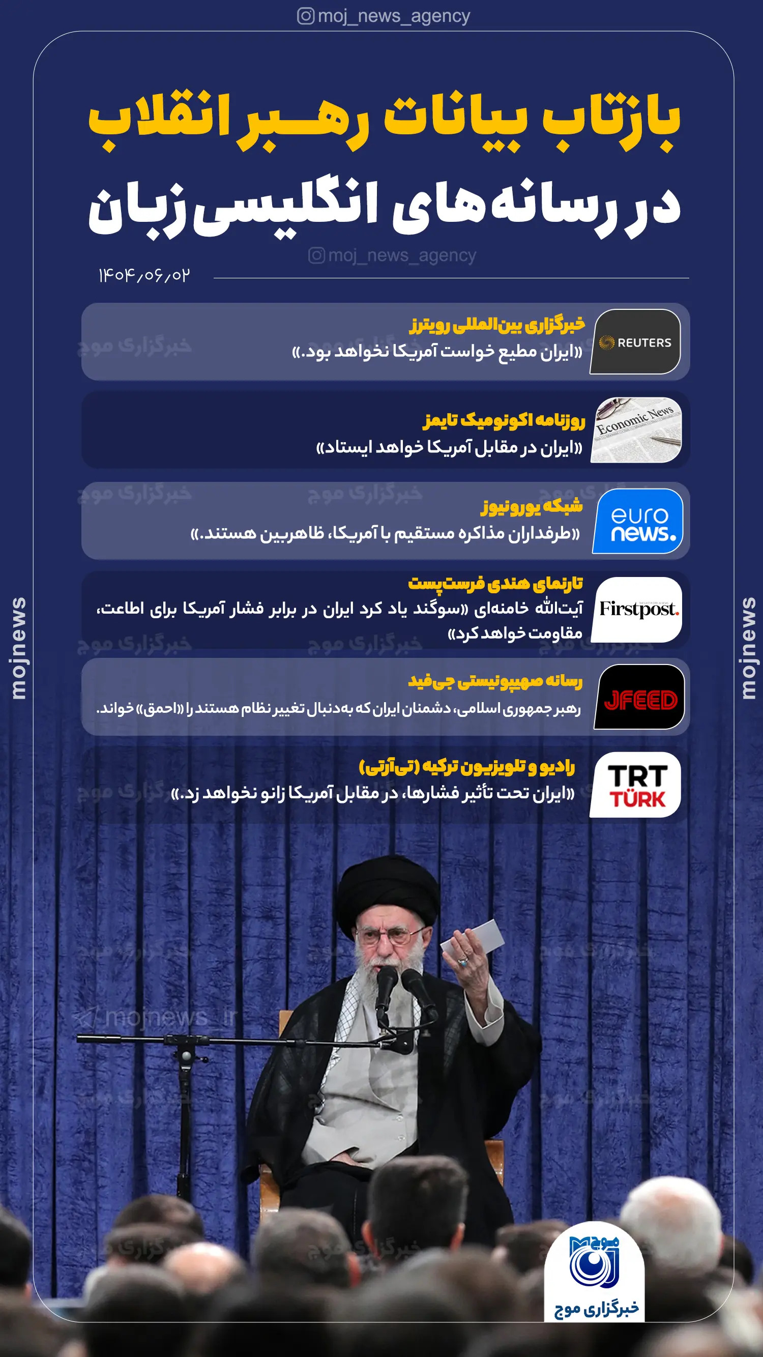 بازتاب بیانات رهبر انقلاب در رسانه‌های انگلیسی‌زبان copy