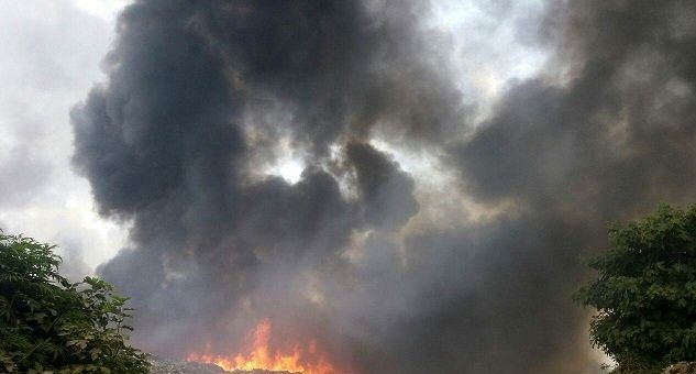 آتش سوزی در جنگل های انباشته از زباله چالوس