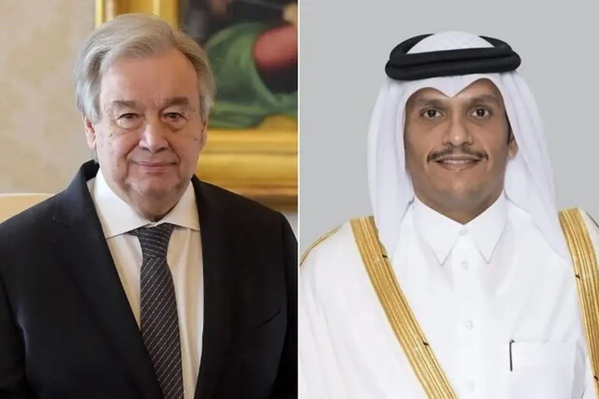 دبیرکل سازمان ملل با وزیر خارجه قطر درباره اجرای توافق آتشبس غزه گفتوگو کرد