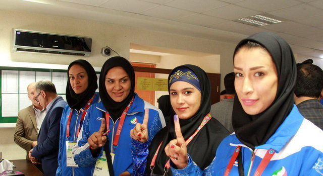کاروان ورزشی ایران از باکو در انتخابات شرکت کرد
