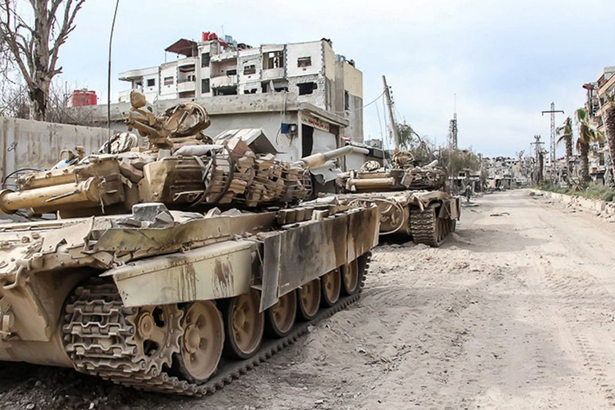 ارتش سوریه تانک های تروریست ها را در زبدانی از بین برد