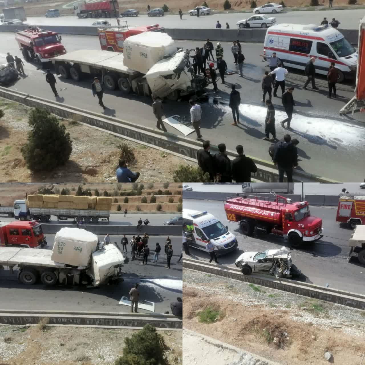 تصادف تریلی کشنده با پژو ۴۰۵ در اصفهان