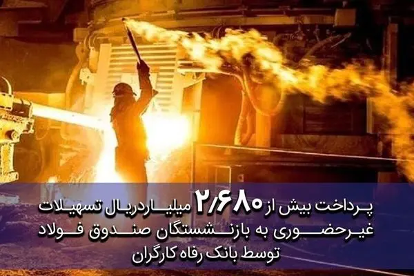 پرداخت غیرحضوری بیش از 2.680 میلیارد ریال تسهیلات به بازنشستگان صندوق فولاد توسط بانک رفاه کارگران