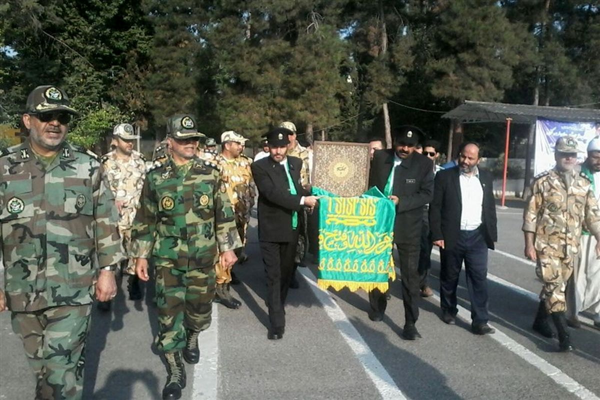 مراسم استقبال از کاروان زیر سایه خورشید در لشکر ۳۰ پیاده گرگان برگزار شد