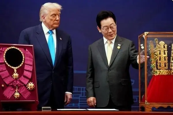 ترامپ بالاترین نشان افتخار کره جنوبی را دریافت کرد