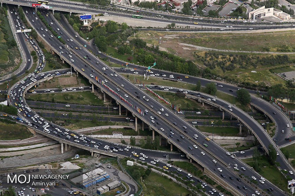 وضعیت ترافیکی بزرگراه‌های تهران در صبح روز 21 خرداد