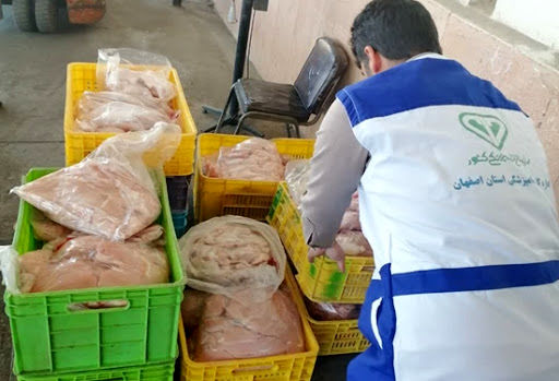 کشف و توقیف ۳۰۰ کیلو شینسل مرغ غیر بهداشتی در نجف آباد