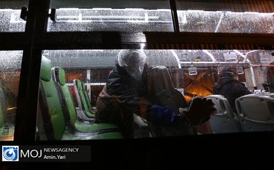 اتوبوس‌های تهران هر شبانه‌روز حداقل ۴ نوبت ضد عفونی می‌شوند