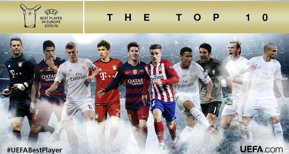 اعلام ۱۰ کاندیدای نهایی کسب عنوان بهترین بازیکن اروپا
