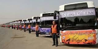 ۳۰۰ دستگاه اتوبوس برای انتقال زائران اربعین به شهرهای عراق در مرز مستقر شدند