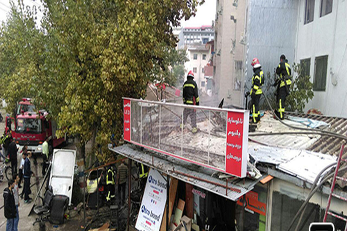 آتش سوزی در بازارچه تختی رشت یک مصدوم برجا گذاشت