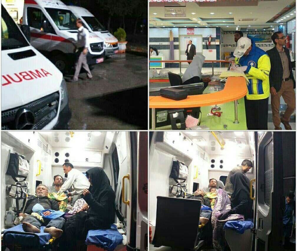 24 مصدوم در اثر واژگونی اتوبوس حامل زائران اصفهانی 