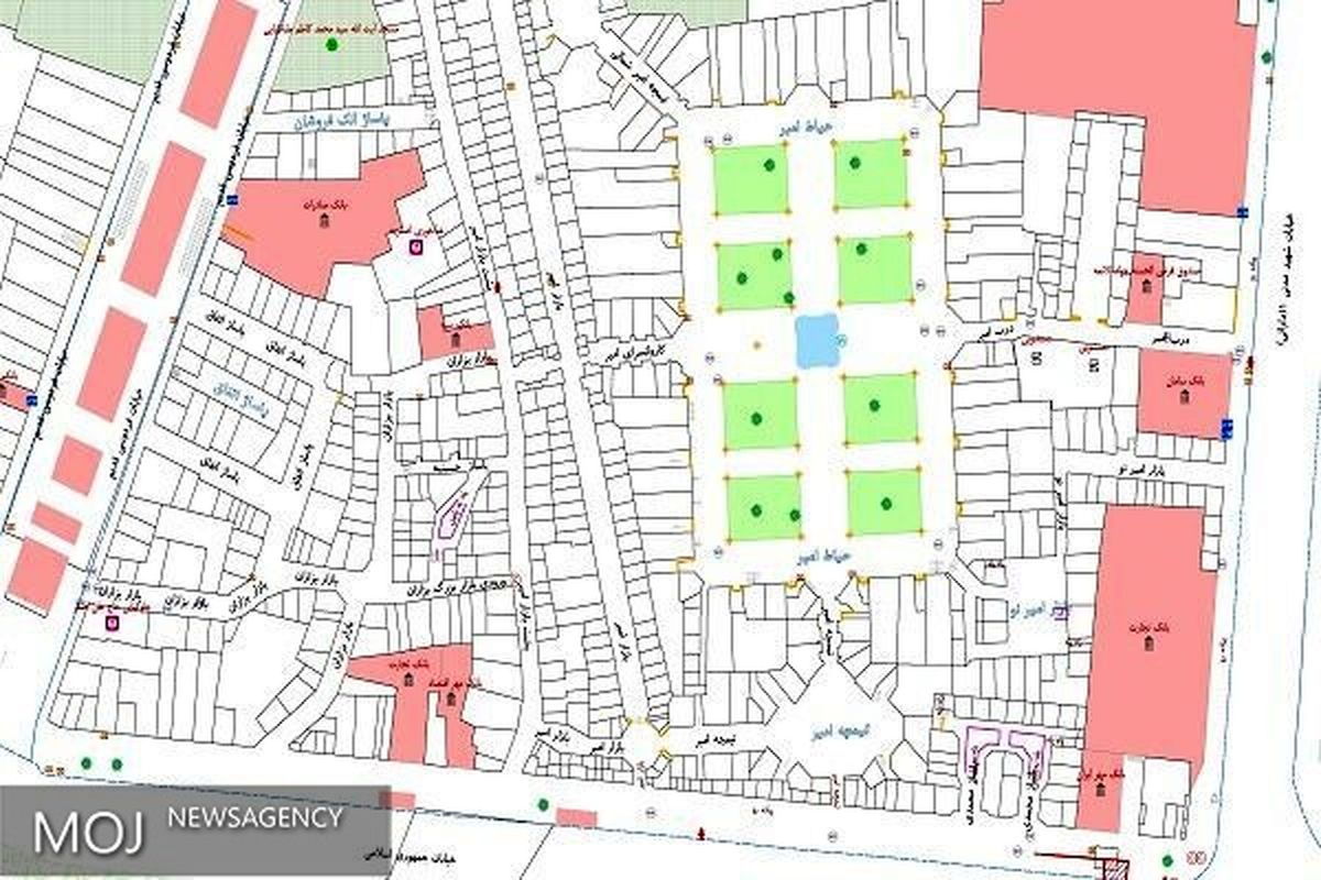 نقشه بزرگ مقیاس و بانک اطلاعات مکانی بازار تاریخی تبریز تهیه شد