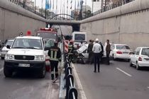 ۶ مصدوم در تصادف دو خودرو در اتوبان آقابابایی اصفهان