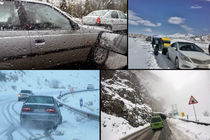 آغاز بارش برف در محور کندوان/ ترافیک سنگین و روان است