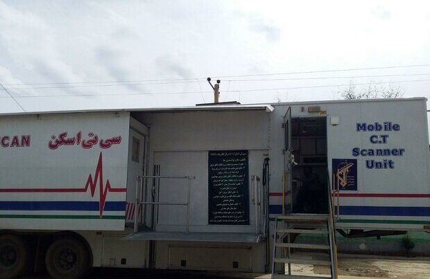 سامانه سی تی اسکن سیار نیروی زمینی سپاه در بیمارستان یافت آباد تهران مستقر شد