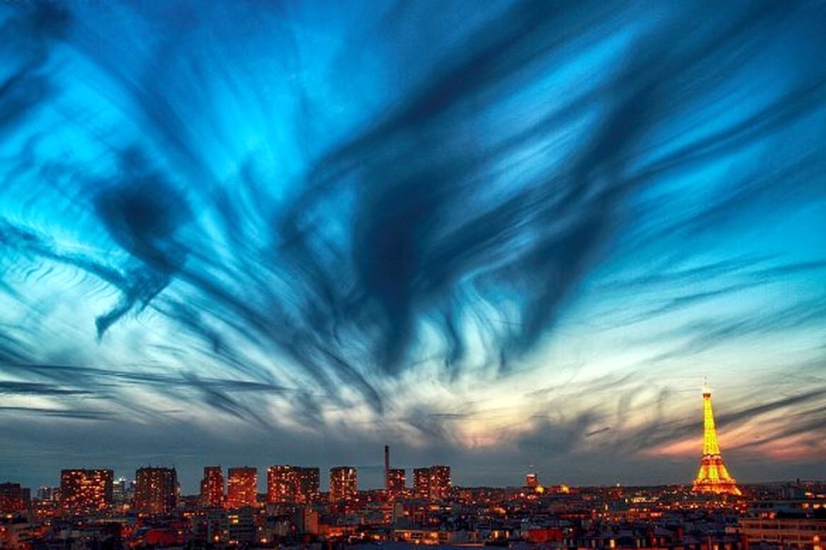 ابرهای «سیروس» بر فراز آسمان پاریس پیدا شده اند