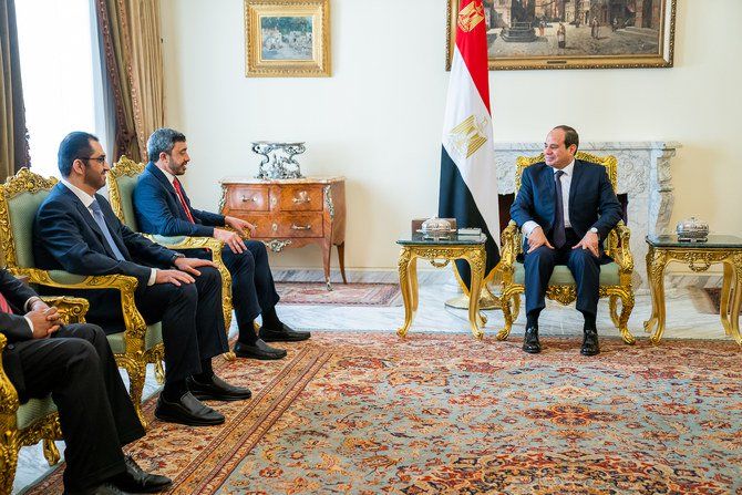 وزیر خارجه امارات با رئیس جمهور مصر دیدار کرد