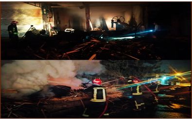آتش سوزی گسترده کارگاه چوب بری در دیزل آباد کرمانشاه/ آتش به موقع مهار شد