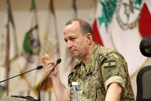 فرمانده ارتش لبنان خواستار همدلی مردم در دفاع از کشور شد