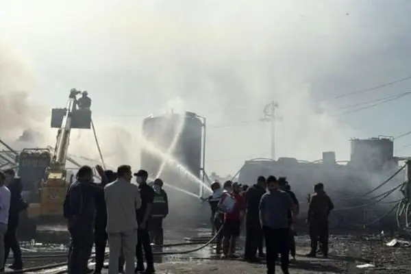 آتش‌سوزی مهیب در پمپ بنزین اربیل عراق مهار شد