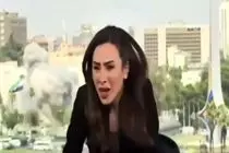 وقوع حمله هوایی به دمشق در میانه برنامه زنده تلویزیونی + فیلم