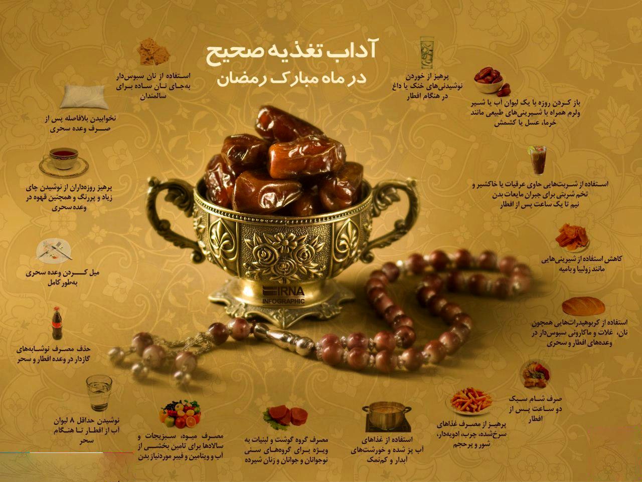 آداب تغذیه صحیح در ماه مبارک رمضان