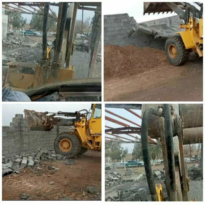 تخریب 6 فقره ساخت و ساز غیرمجاز در زمین‌های کشاورزی شهرستان اردستان 