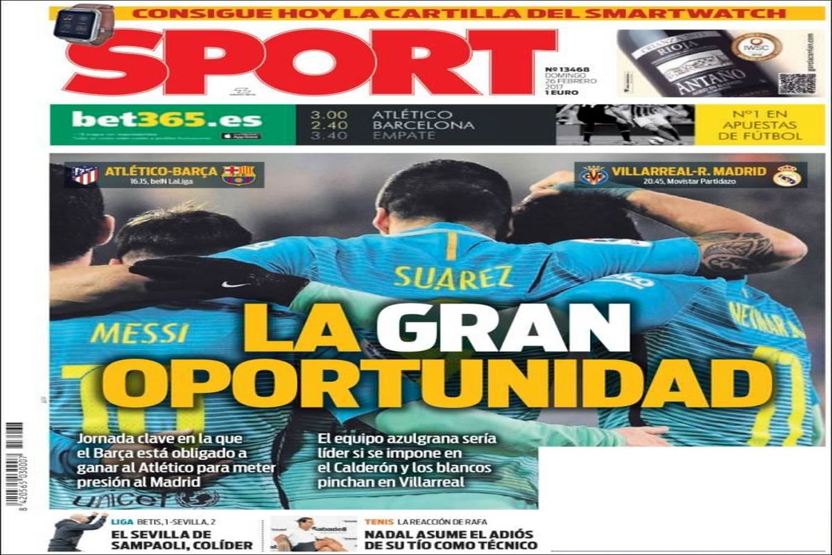 صفحه اول روزنامه های امروز اسپانیا(عکس)