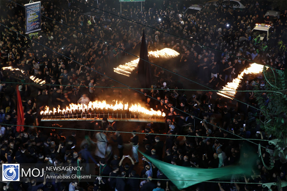 مشعل گردانی عرب های مقیم تهران در شب تاسوعای حسینی
