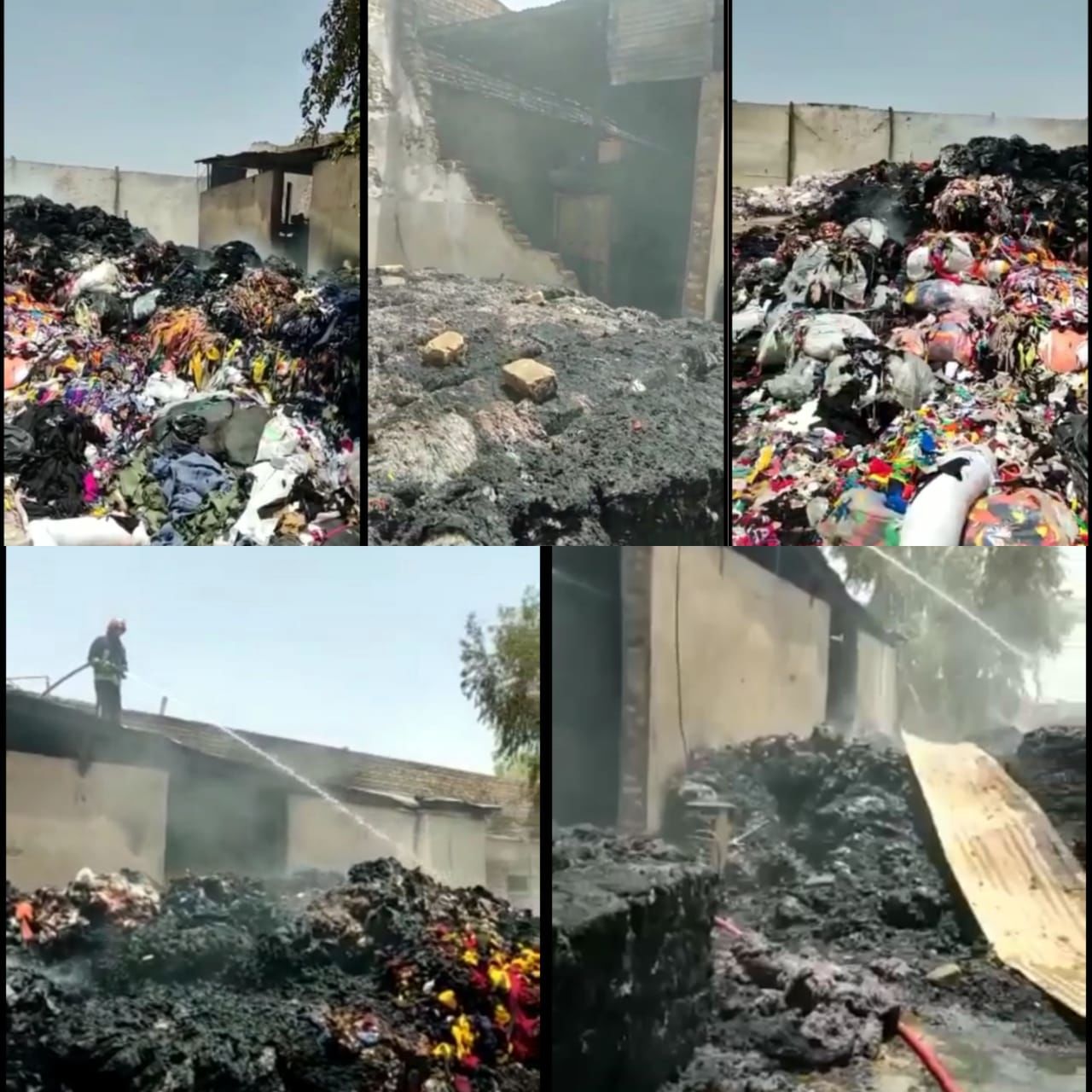 مهار آتش سوزی گسترده یک کارگاه حلاجی در کاشان  