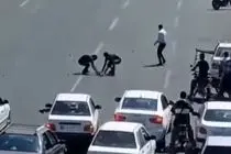 کمک مردم به موتورسواری که سبد جوجه اردک‌های او واژگون شد + فیلم