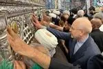 زیارت رئیس مجلس از حرم مطهر حضرت معصومه(س) در سفر به قم