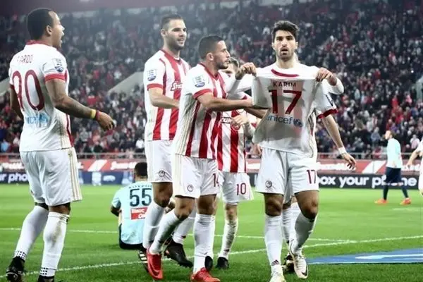 برد ۵ بر صفر المپیاکوس مقابل ولوس در جام حذفی یونان