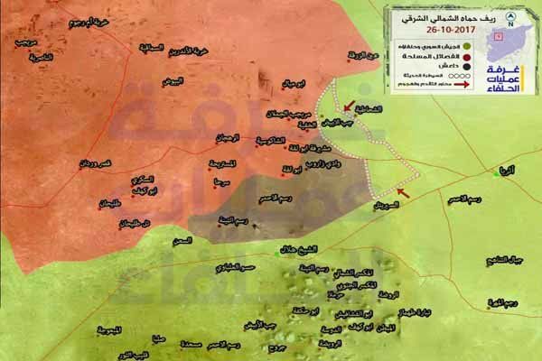 ارتش سوریه و متحدانش بر مناطق جدید در حومه حماه مسلط شد