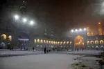 بارش شدید برف در حرم مطهر رضوی + فیلم