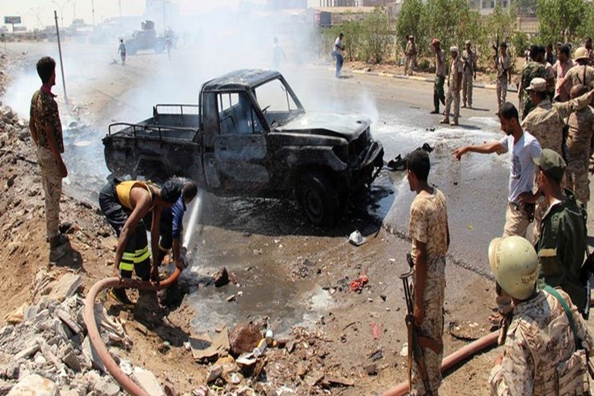 انفجار یک خودروی بمب‌گذاری شده در نزدیکی فرودگاه عدن