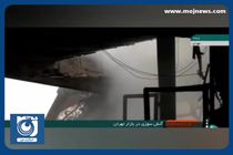 جزئیات آتش‌سوزی در انبار چسب بازار تهران + فیلم