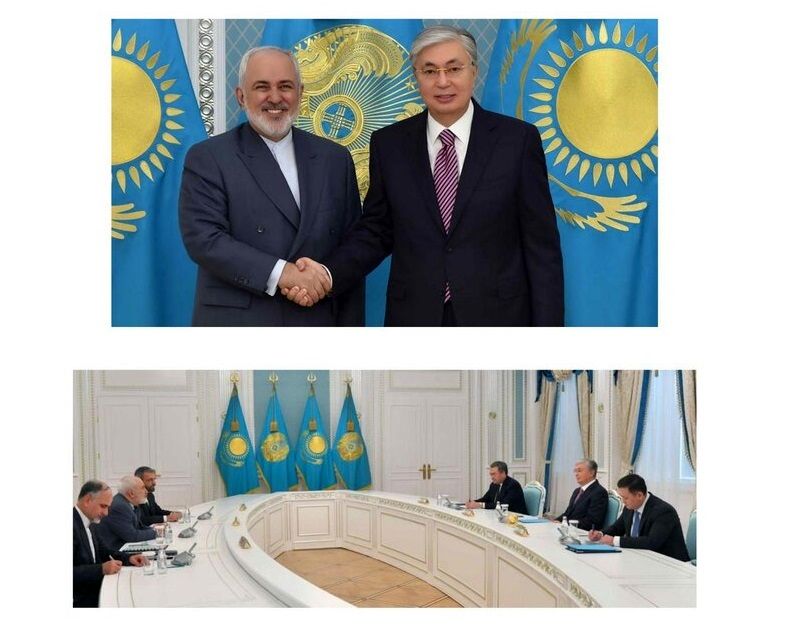 ظریف با رییس‌جمهور قزاقستان دیدار کرد