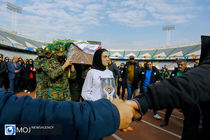 تشییع پیکر «ملیکا محمدی» در ورزشگاه آزادی