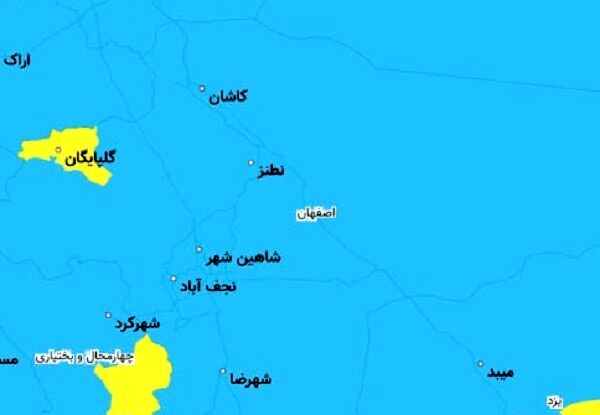 ۱۸ شهر اصفهان در وضعیت آبی کرونا ثبت شد