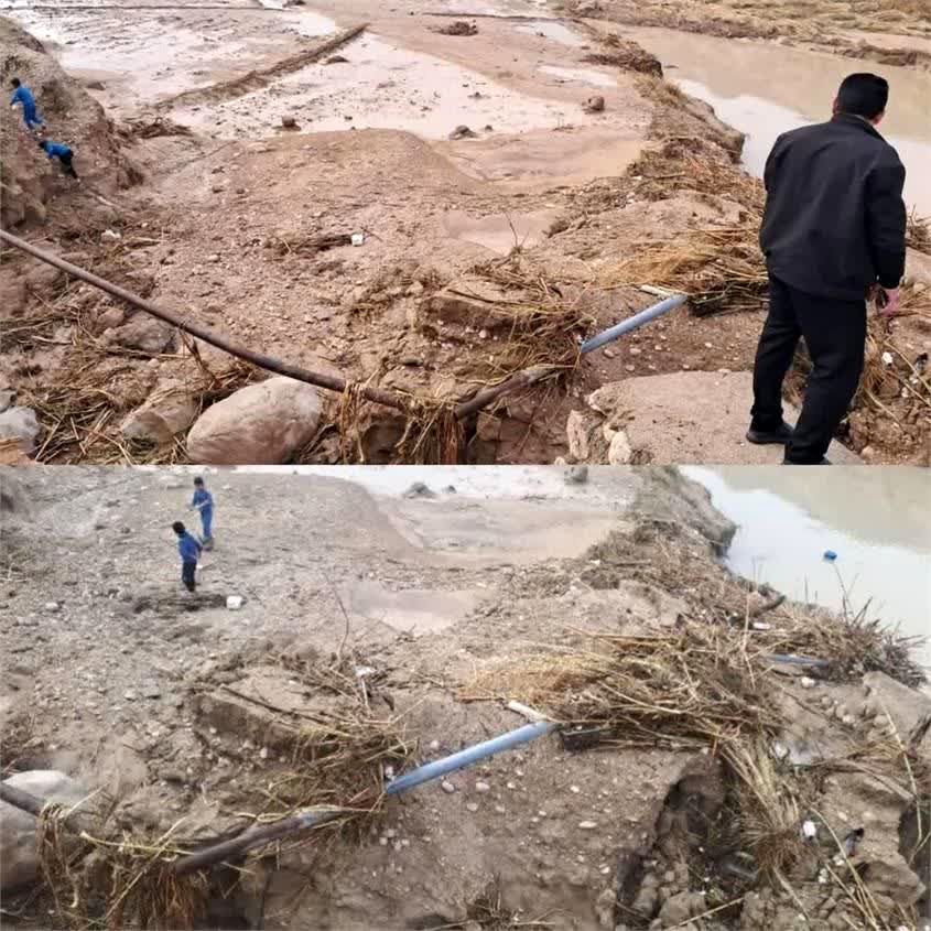 ۲ و نیم کیلومتر از خطوط انتقال آب شرب تخریب شد 